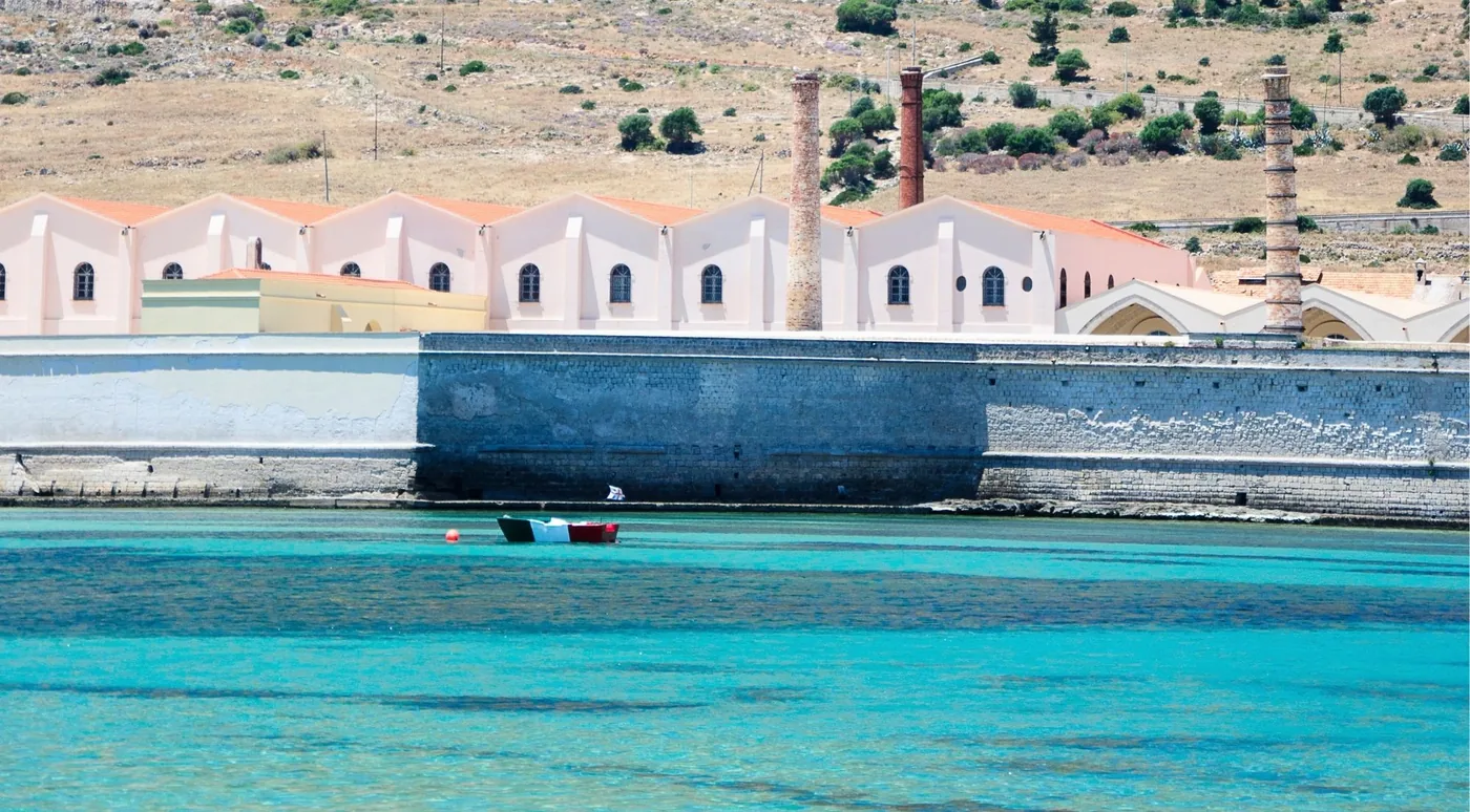 The former Florio tuna factory on the Favignana waterfront